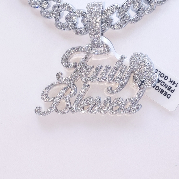 14K White Gold Finish Truly Blessed Pendant - Picture 11 of 12